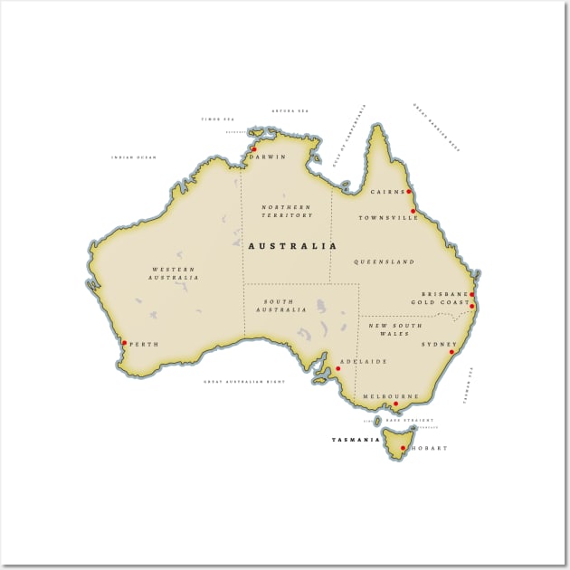 Map of Australia Wall Art by nickemporium1